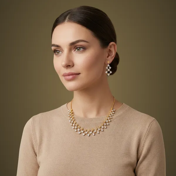 White_Cubic_Zirconia_Necklace_Set_For_Women