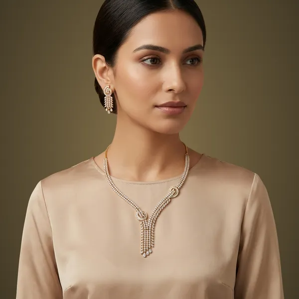 White_Cubic_Zirconia_Necklace_Set_For_Women