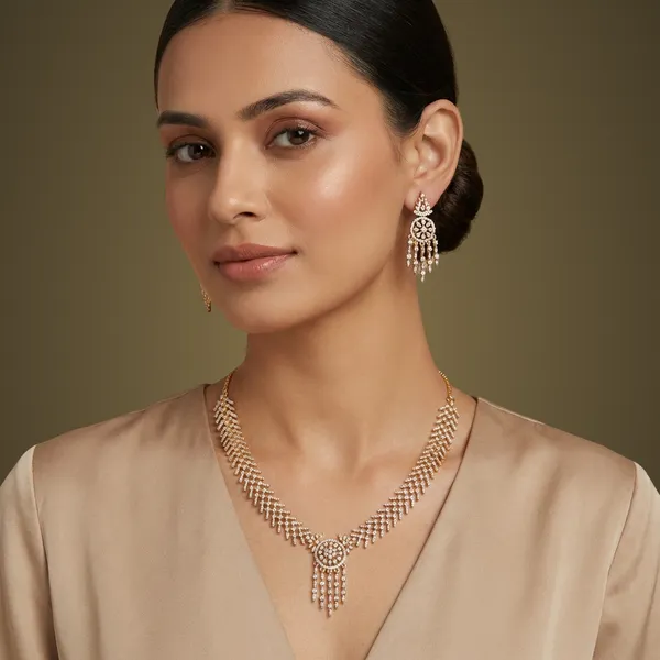 White_Cubic_Zirconia_Necklace_Set_For_Women