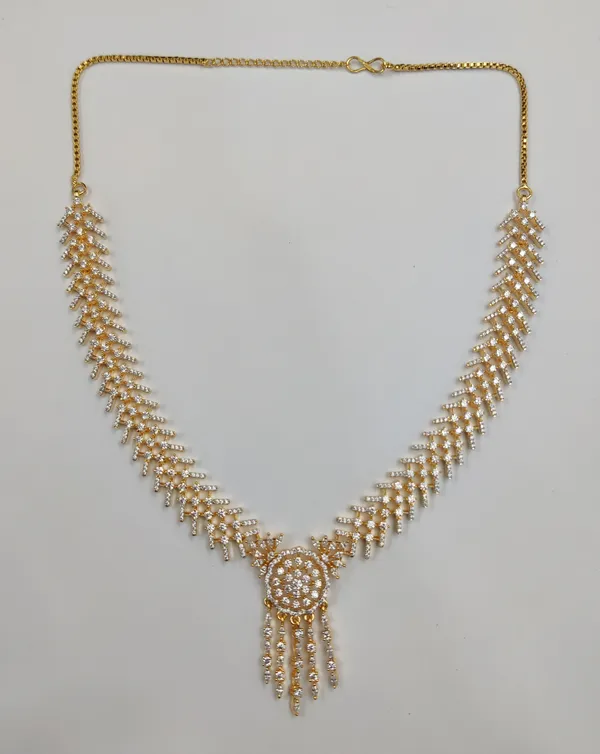 White_Cubic_Zirconia_Necklace_Set_For_Women