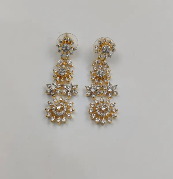 White_&_Gold_Cubic_Zirconia_Necklace_Set_For_Women