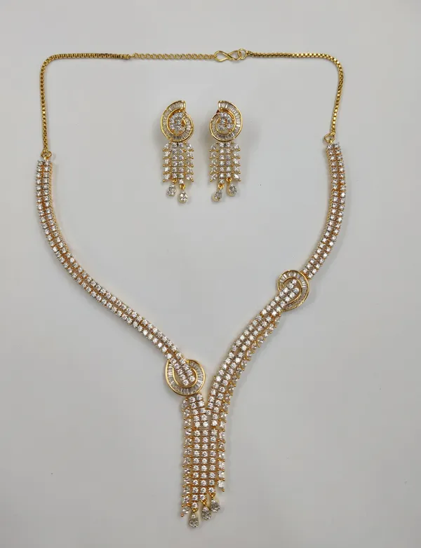 White_Cubic_Zirconia_Necklace_Set_For_Women