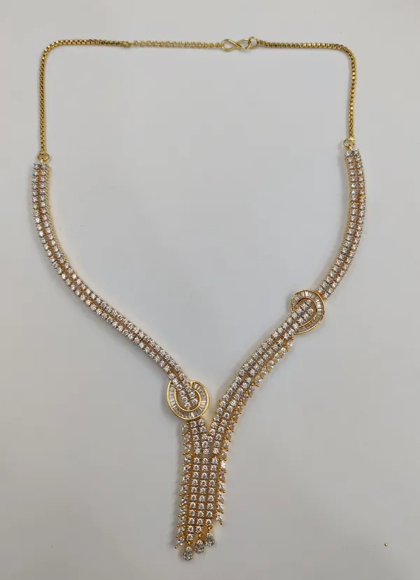 White_Cubic_Zirconia_Necklace_Set_For_Women