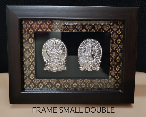 Silver_Embossed_Double_Deity_Frame_Small_Size_With_Ornate_Border