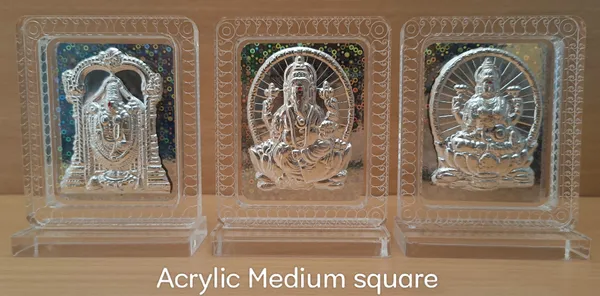 Acrylic_Medium_Square_Religious_Deity_Frames_Set_Ganesha_Silver_Embossed_Idols