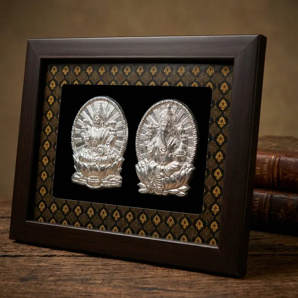 Silver_Embossed_Lakshmi_Ganesha_Photo_Frame_Medium_Double