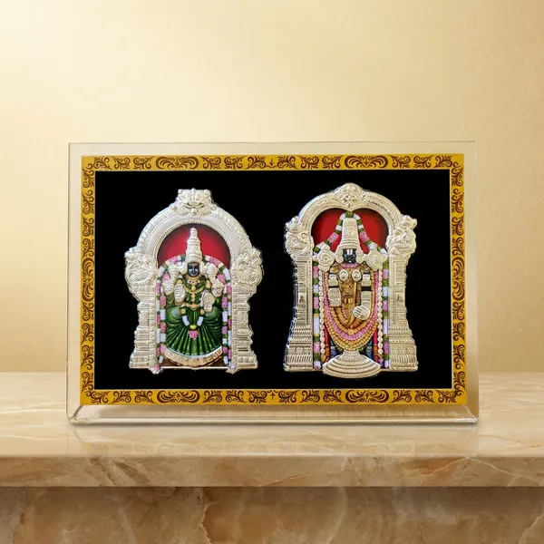 Divine_Balaji_Padmavathi_Acrylic_Wall_Frame_With_Golden_Border_Double_Deity_Religious_Decor
