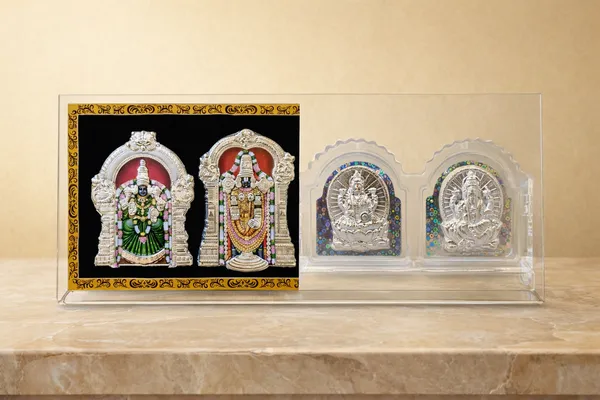 Acrylic_Small_Double_Frame_Religious_Idol_Showpiece_With_Colorful_Beads_And_Divine_Balaji_Padmavathi_Acrylic_Wall_Frame_With_Golden_Border_Double_Deity_For_Religious_Decor_Pack_Of_2