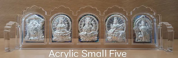 Acrylic_Small_Five_Silver_Plated_Religious_Icon_Display_Set