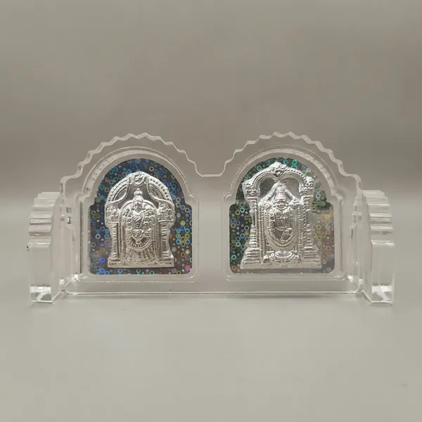 Acrylic_Small_Double_Hindu_Deity_Silver_Relief_Frame_Balaji_And_Krishna