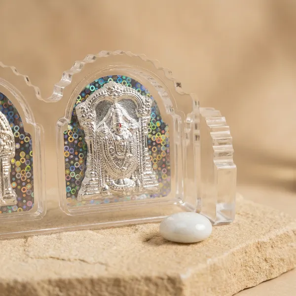 Acrylic_Small_Double_Hindu_Deity_Silver_Relief_Frame_Balaji_And_Krishna