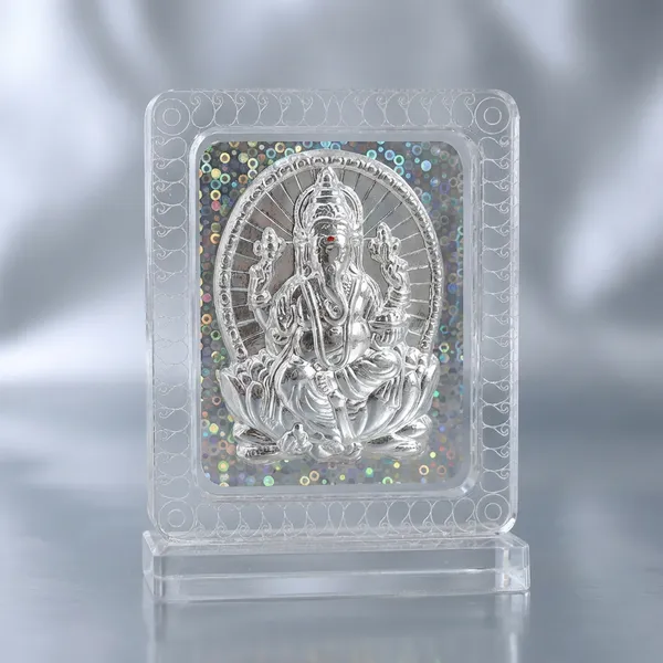 Acrylic_Medium_Square_Religious_Deity_Frames_Set_Ganesha_Silver_Embossed_Idols