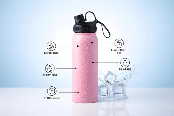 Pink_Premium_800Ml_Stainless_Steel_Insulated_Water_Bottle_Double_Walled_Vacuum_Flask_Keeps_24H_Cold_12H_Hot_Leak_Proof_Spout_Lid_With_Carry_Loop_Bpa_Free_For_Gym_Office