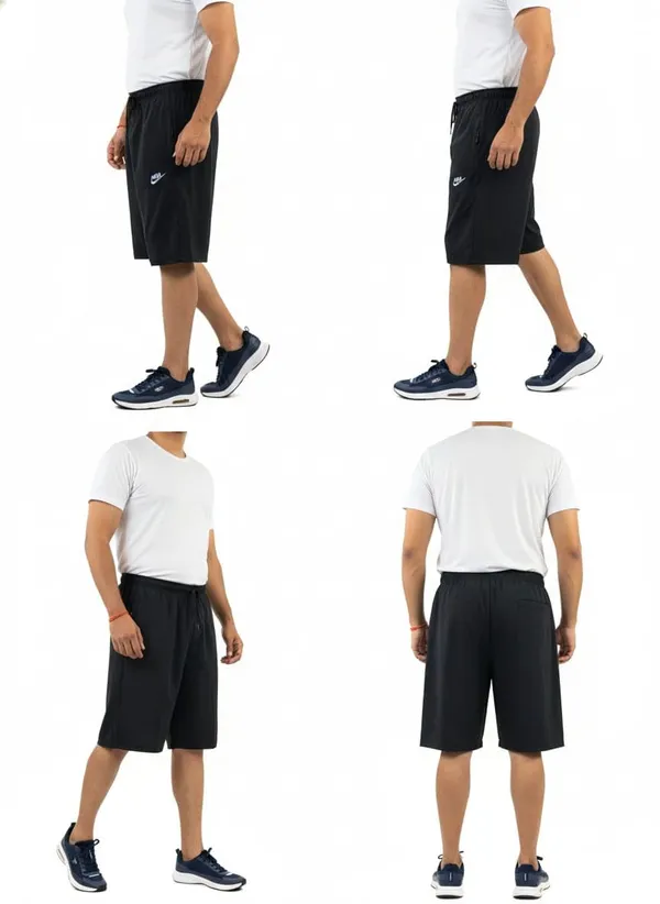 Black_Regular_Fit_Sports_Shorts_For_Running_Gym_Training_Lightweight_Quick_Dry_Fabric_With_Side_Pockets