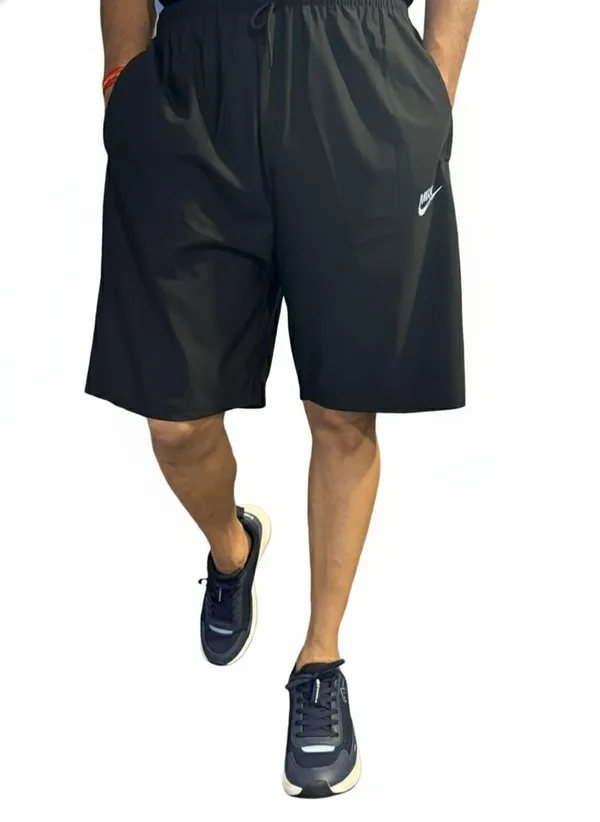Black_Regular_Fit_Sports_Shorts_For_Running_Gym_Training_Lightweight_Quick_Dry_Fabric_With_Side_Pockets