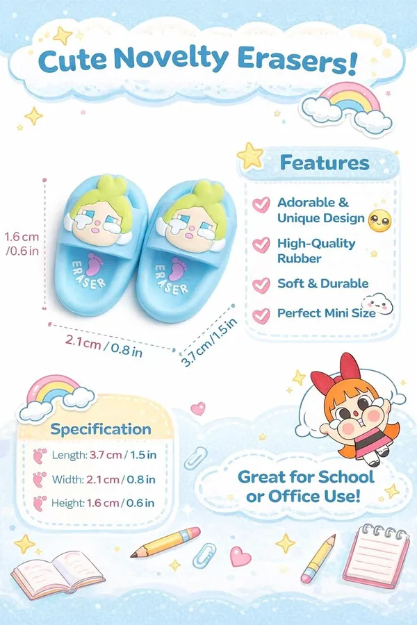 Angel_Slipper_Eraser_Set