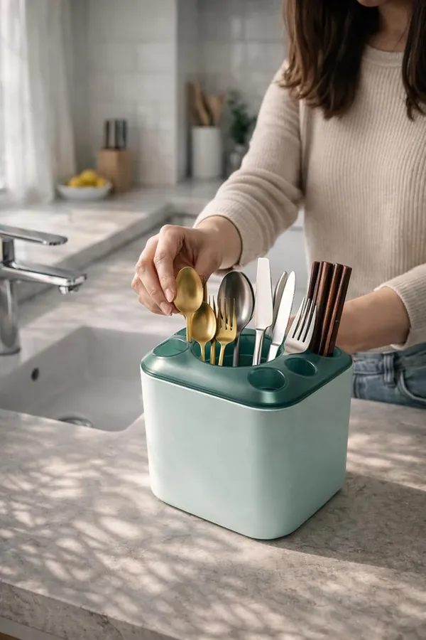 Toothbrush_Holder_With_Drain_Tray