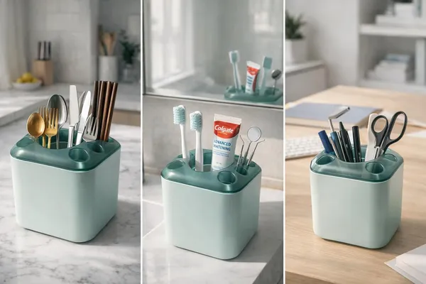 Toothbrush_Holder_With_Drain_Tray