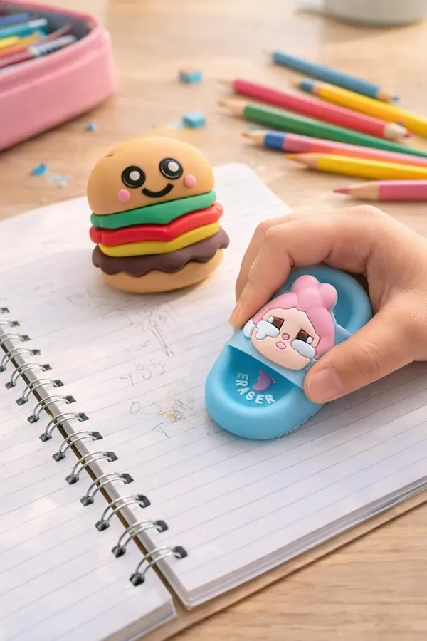 Cartoon_Eraser_And_Hamburger_Pencil_Sharpener_Set