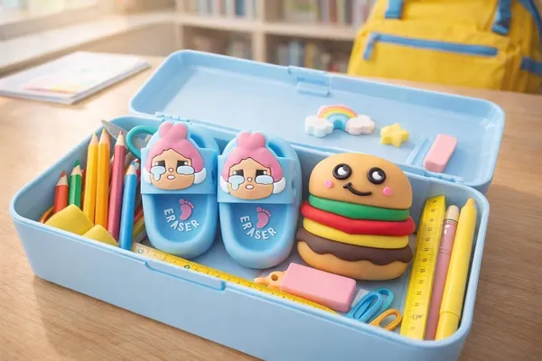 Cartoon_Eraser_And_Hamburger_Pencil_Sharpener_Set