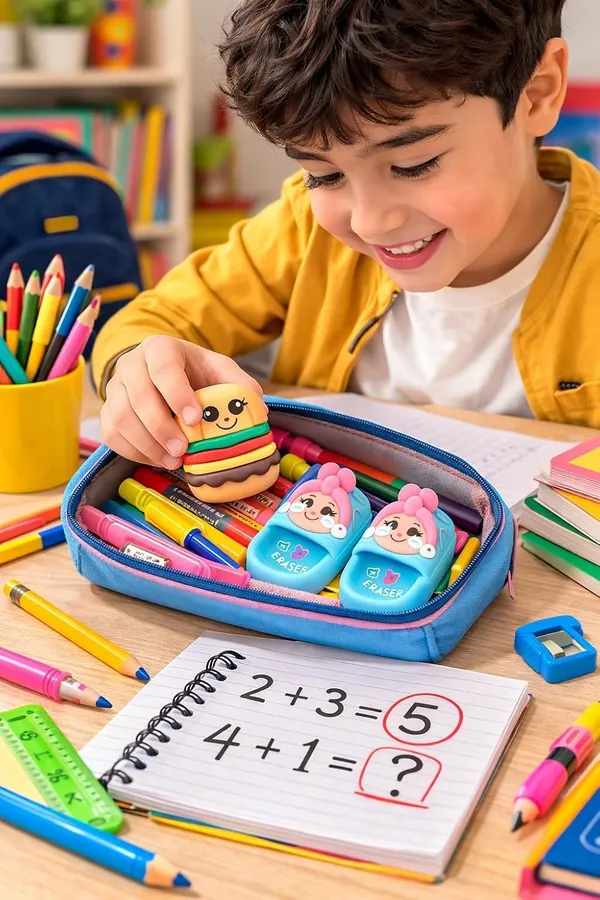 Cartoon_Eraser_And_Hamburger_Pencil_Sharpener_Set