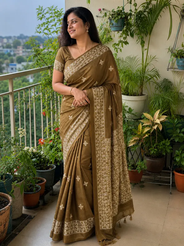 Antique_Gold_Chanderi_cotton_with_Jamdani_pallu