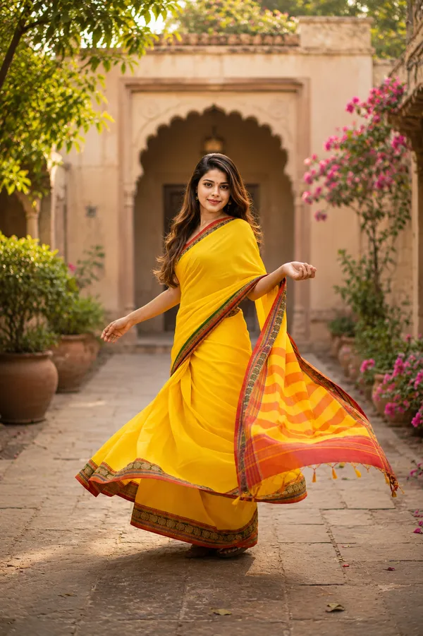 Lemon_Yellow_Narayanpet_Saree_For_Women