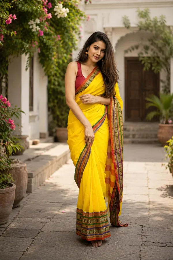 Lemon_Yellow_Narayanpet_Saree_For_Women