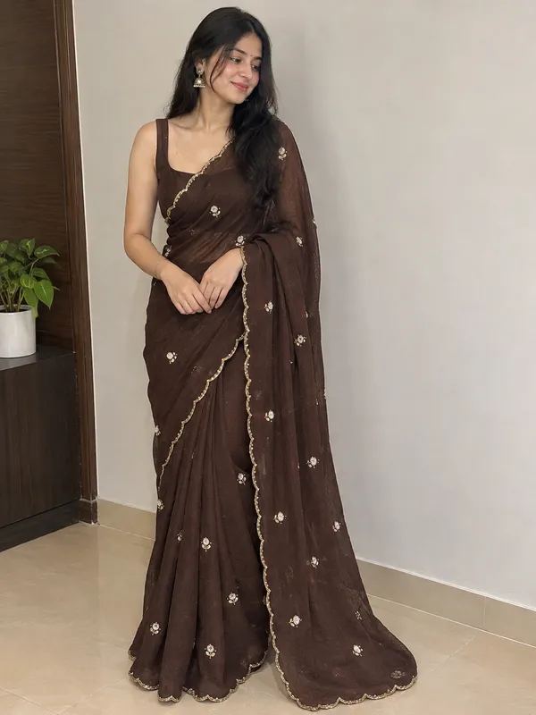 Brown_Crush_Silk_Saree
