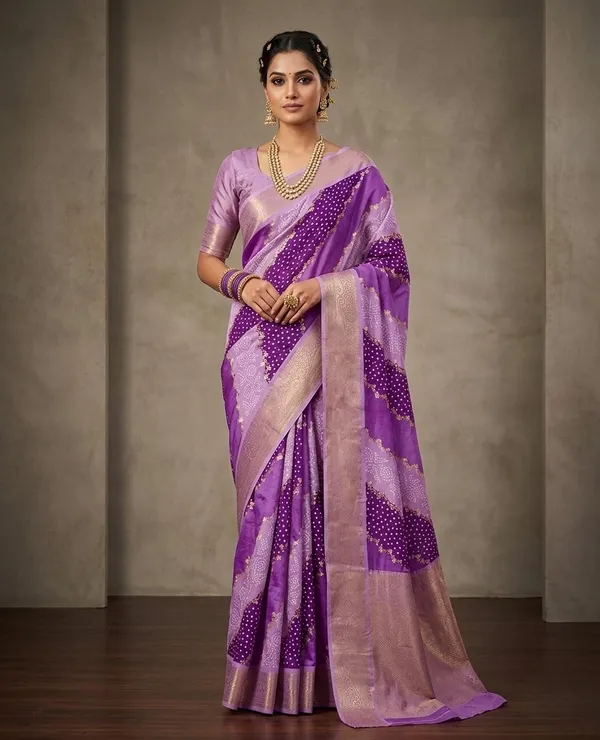Lavendar_Leheriya_Dola_Silk_Saree