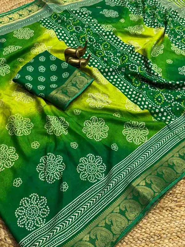 Dark_Green_Bandhani_Print_Saree