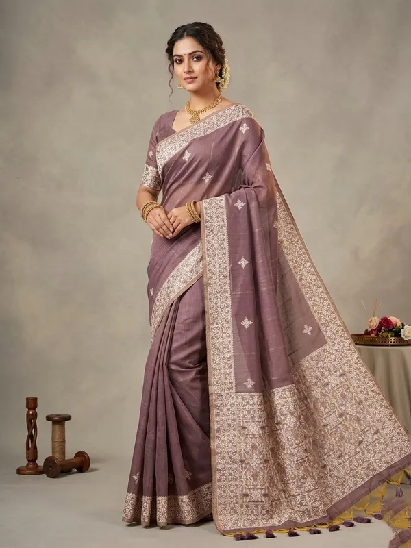 Dusty_Mauve_Chanderi_cotton_with_Jamdani_pallu