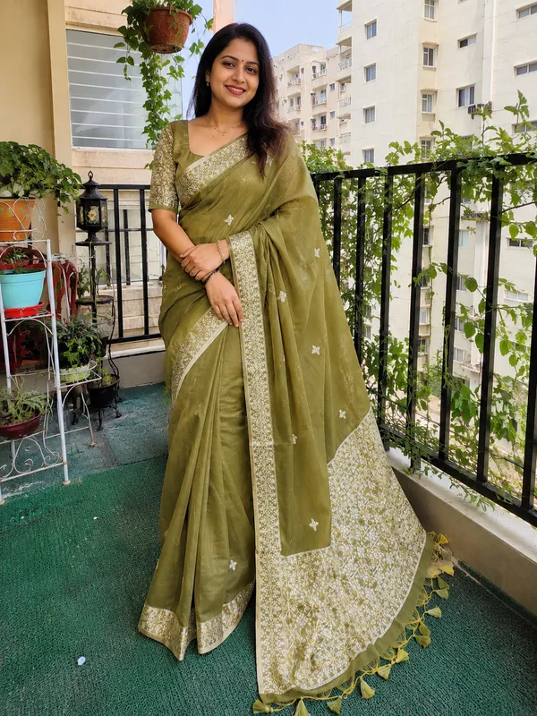 Emerald_green_Chanderi_cotton_with_Jamdani_pallu