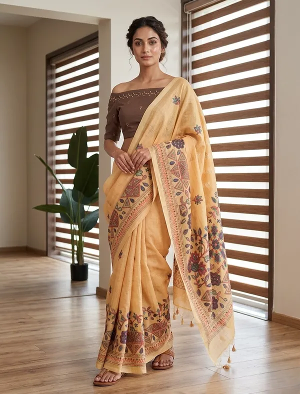 Mustard_Gold_Chanderi_elegance_with_meenakari_Work