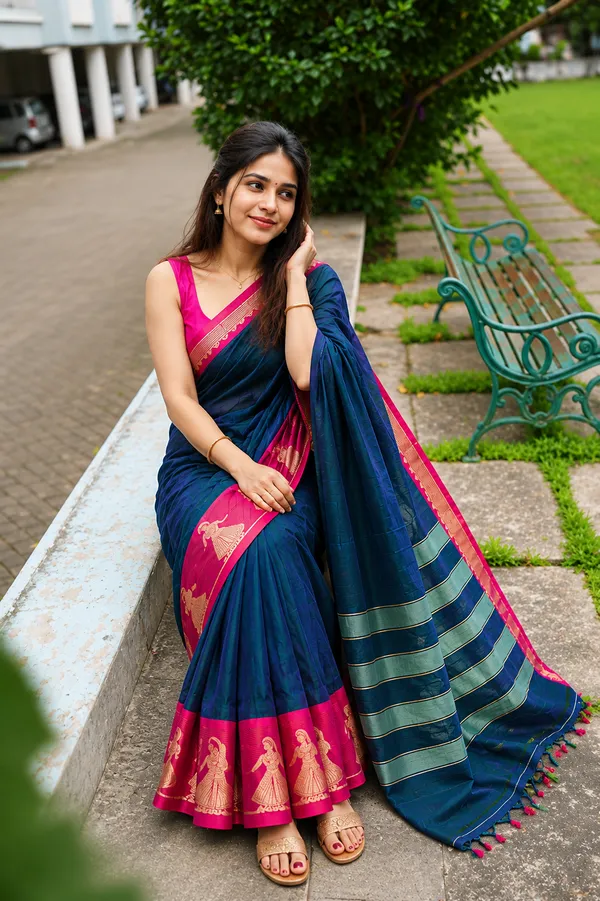 Deep_Blue_Kalastree_Narayanpeth_Cotton_Saree_with_Unstitched_Blouse_Piece_for_Women