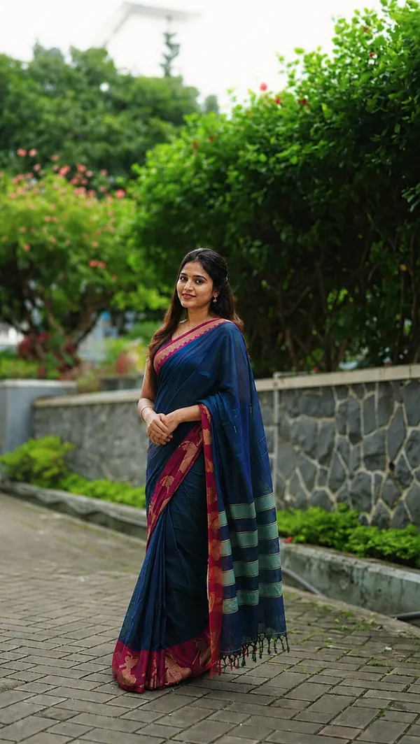Deep_Blue_Kalastree_Narayanpeth_Cotton_Saree_with_Unstitched_Blouse_Piece_for_Women