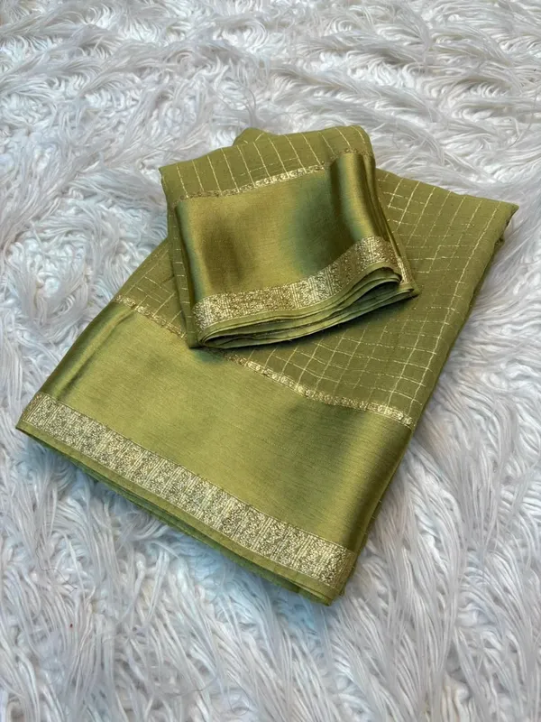 Olive_Green_Viscose_Georgette_Saree_For_Women