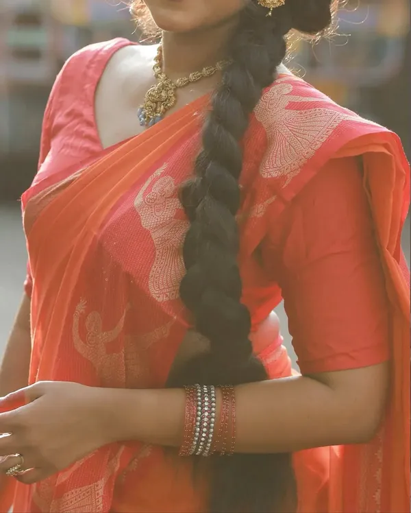 Orange_Elegant_Narayan_Peth_Cotton_Saree.