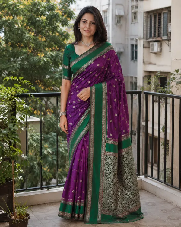 Purple_Lichi_Silk_Saree_For_Women