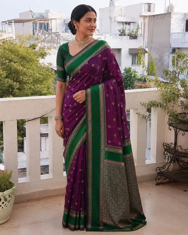 Purple_Lichi_Silk_Saree_For_Women