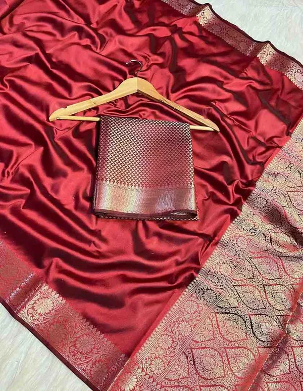 Red_Premium_Quality_Semi_Silk_Saree_with_Blouse_Piece