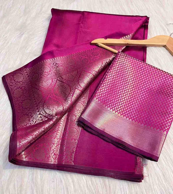 Deep_Wine_Premium_Quality_Semi_Silk_Saree_with_Blouse_Piece