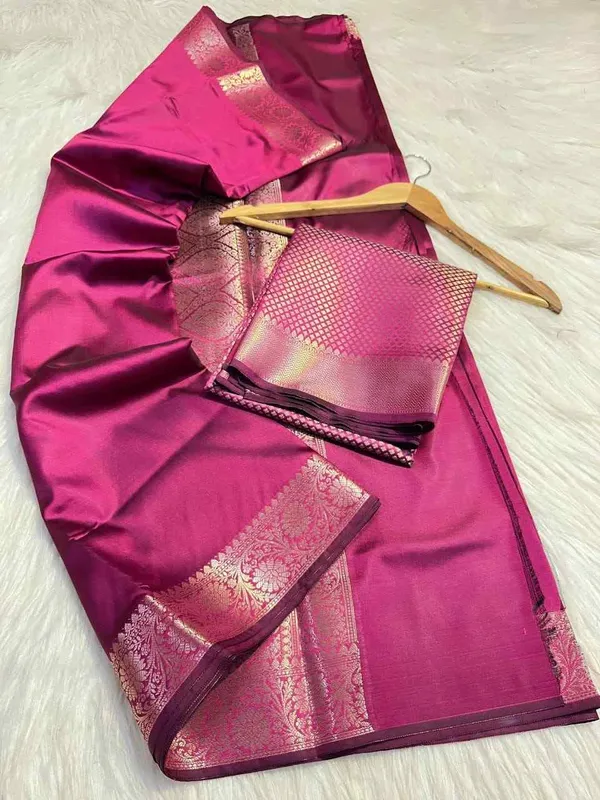 Deep_Wine_Premium_Quality_Semi_Silk_Saree_with_Blouse_Piece