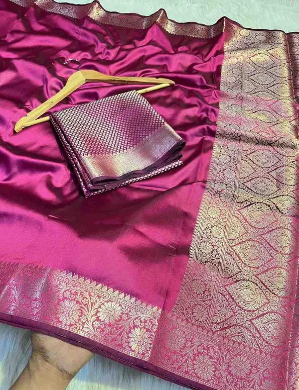 Deep_Wine_Premium_Quality_Semi_Silk_Saree_with_Blouse_Piece