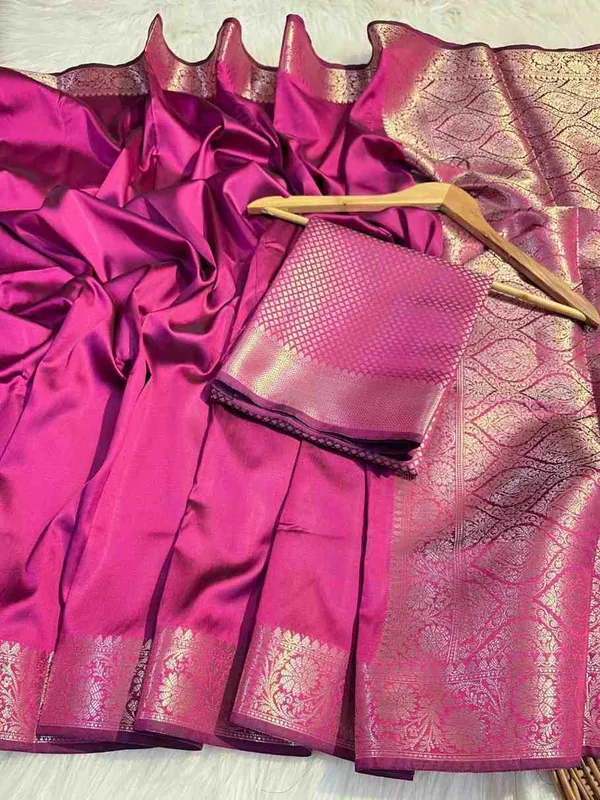 Deep_Wine_Premium_Quality_Semi_Silk_Saree_with_Blouse_Piece