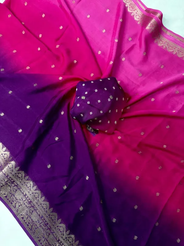 Rani_Pink_&_Royal_Purple_Crepe_Silk_Saree