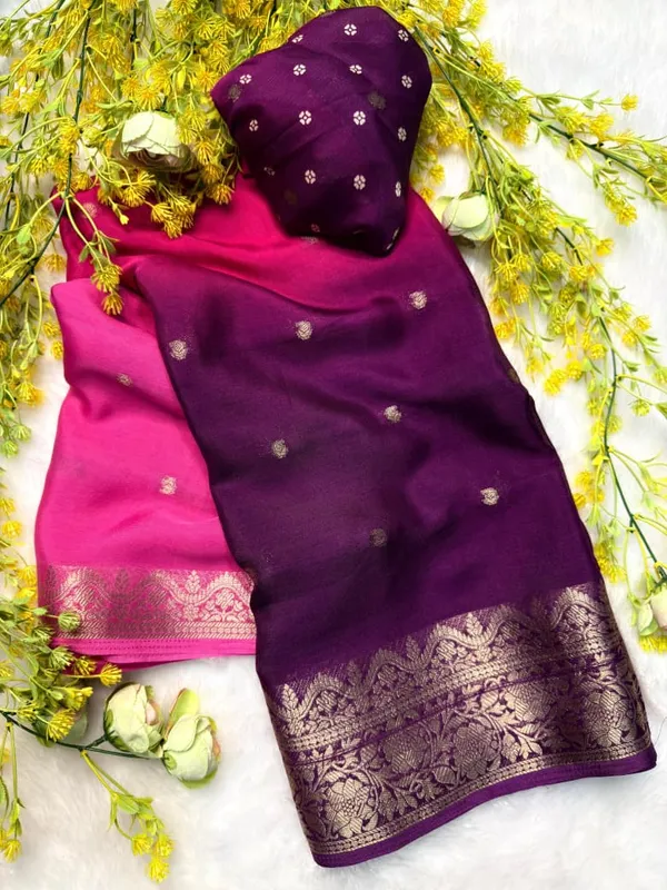 Rani_Pink_&_Royal_Purple_Crepe_Silk_Saree