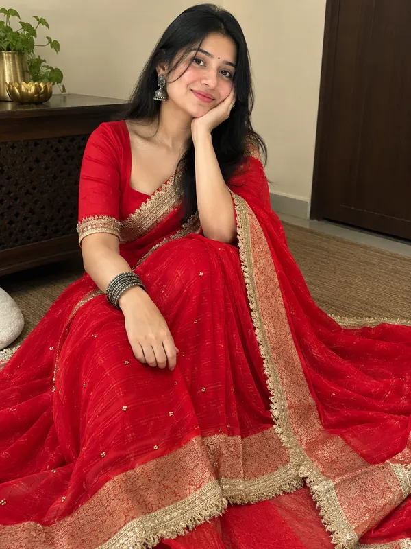 Red_Tissue_Ghungroo_Saree