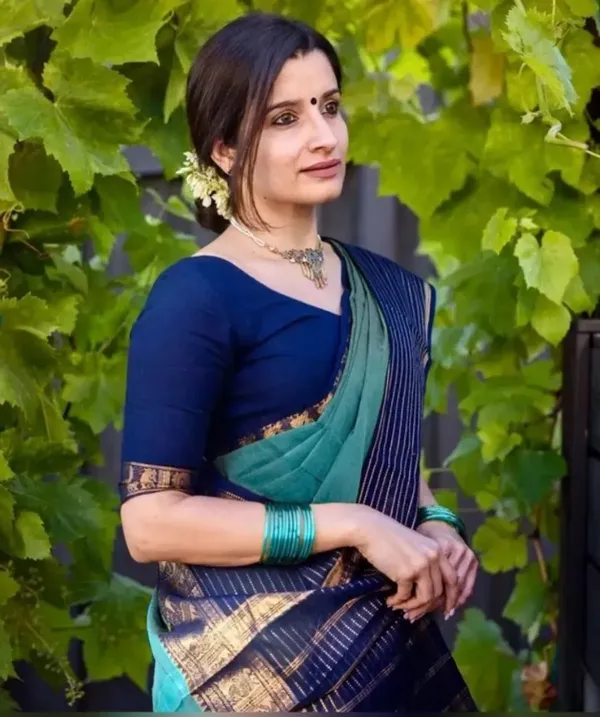 Teal_Green_Narayanpet_Cotton_Saree_For_Women