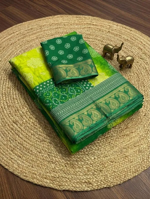 Dark_Green_Bandhani_Print_Saree